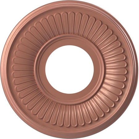 Ekena Millwork Berkshire PVC Medallion (Canopies up to 4 1/2"), 10"OD x 3 1/2"ID x 3/4"P, Metallic Champagne Pink CMP10BEFCP